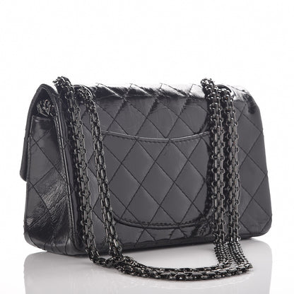 Chanel Shiny Aged Calfskin Quilted 2.55 Reissue 224 Flap So Black 4 of 9