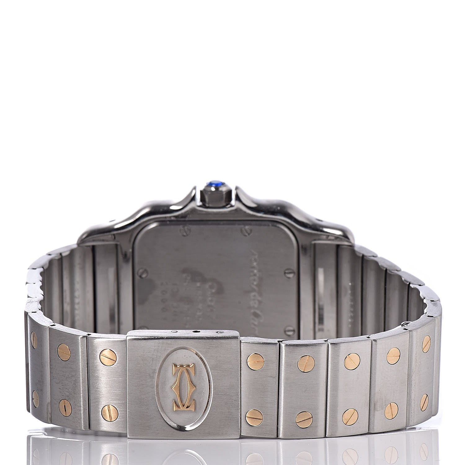 Cartier Stainless Steel 18K Yellow Gold 29mm Santos De Galbee Quartz Watch 4 of 11