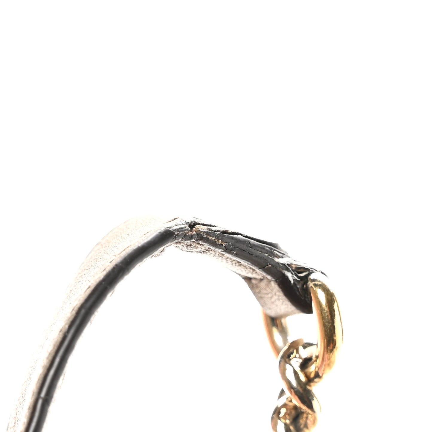 Metallic Pebbled Calfskin Medium Soho Chain Shoulder Bag Golden Beige