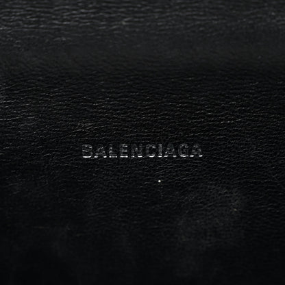 Balenciaga Metallic Calfskin Crocodile Embossed Hourglass Top Handle Bag XS Silver 6 of 12