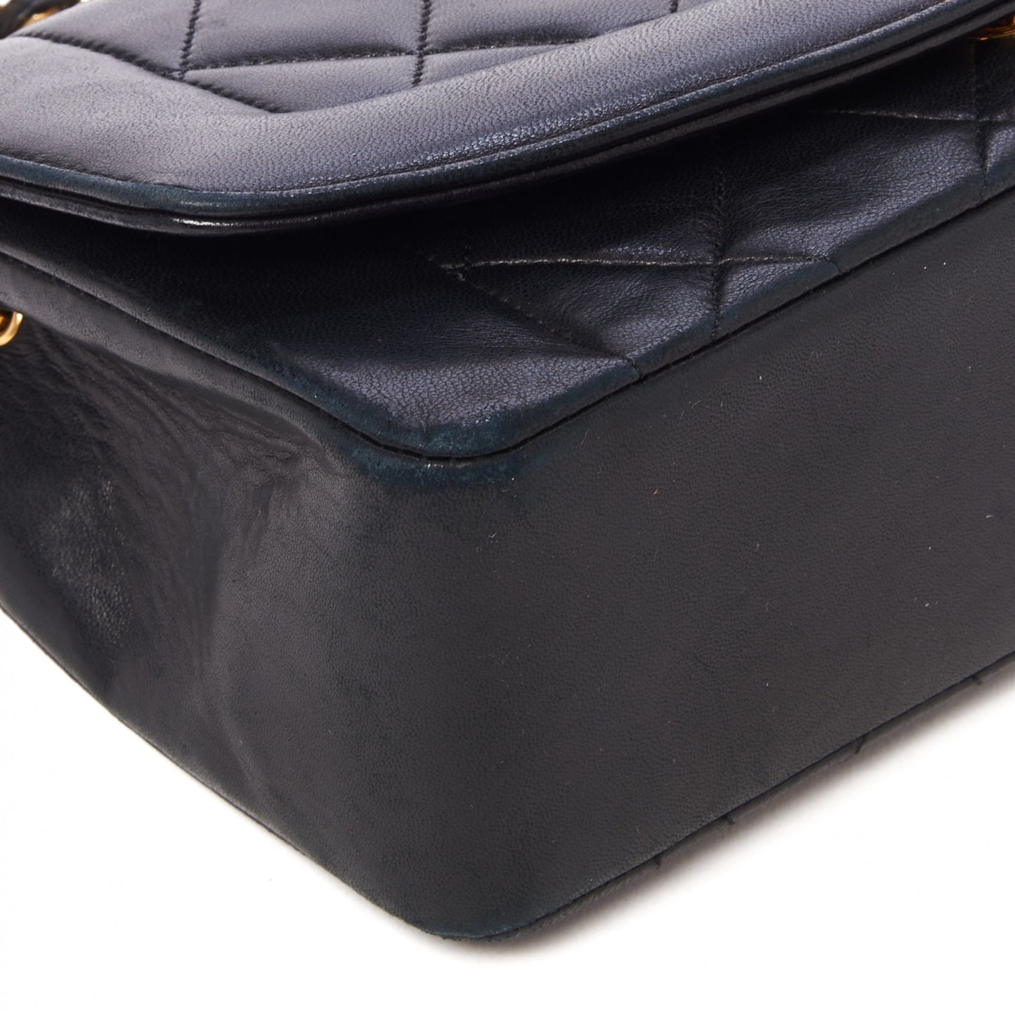 Lambskin Quilted Small Single Flap Black