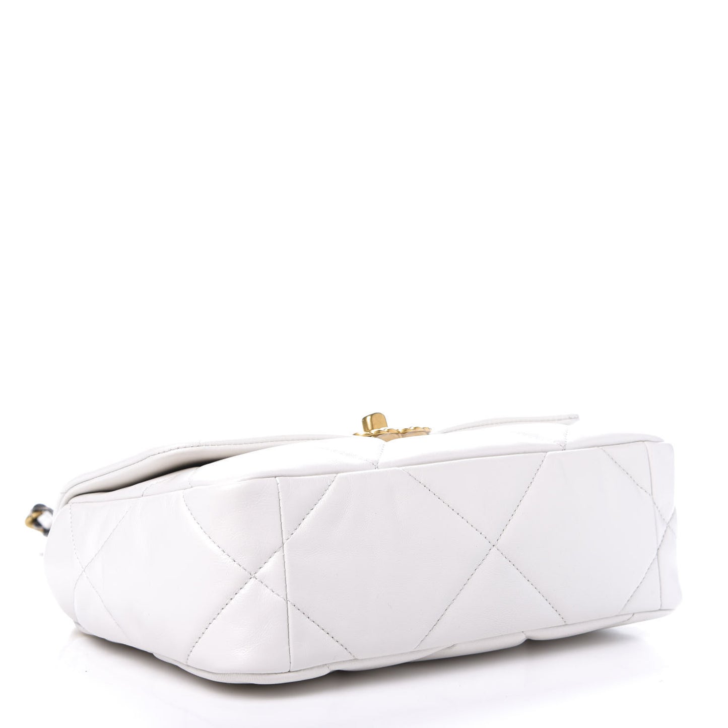 Goatskin Quilted Medium 19 Flap White