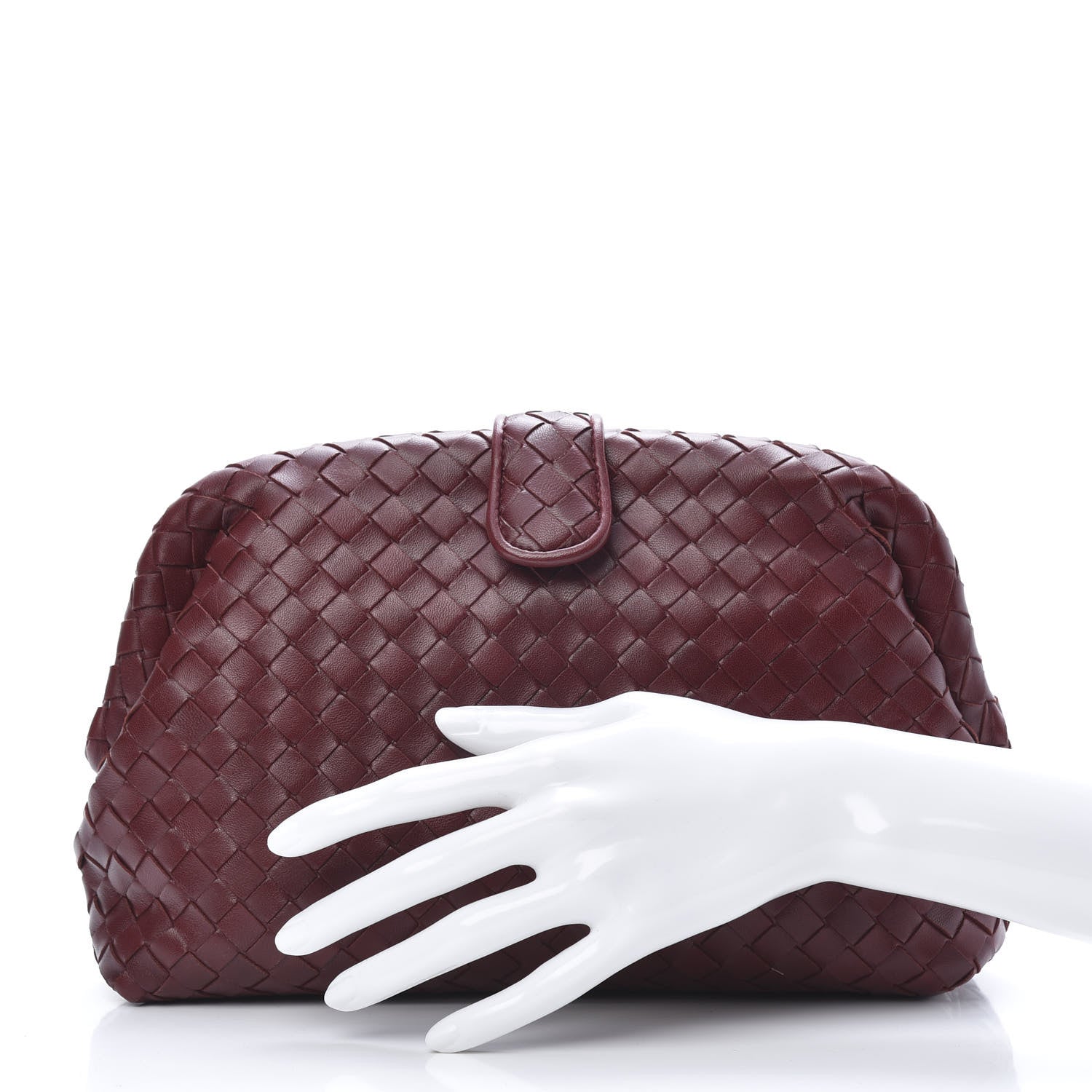 Bottega Veneta Nappa Intrecciato The Lauren 1980 Clutch Gigolo Red 2 of 8