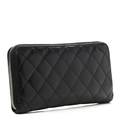 Chanel Caviar Quilted Large Gusset Zip Around Wallet Black 3 of 8