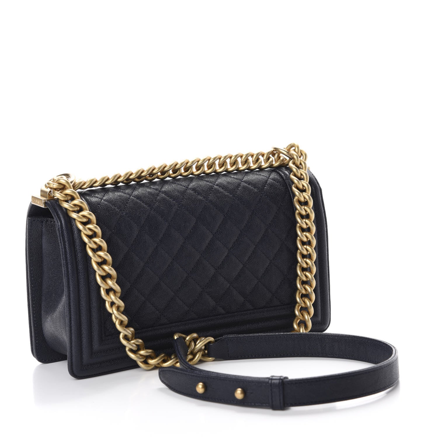 Chanel Caviar Quilted Medium Boy Flap Dark Blue 3 of 11