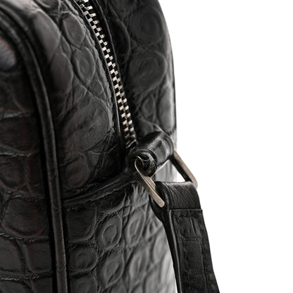 Saint Laurent Calfskin Crocodile Embossed Monogram Lou Camera Bag Black 13 of 18