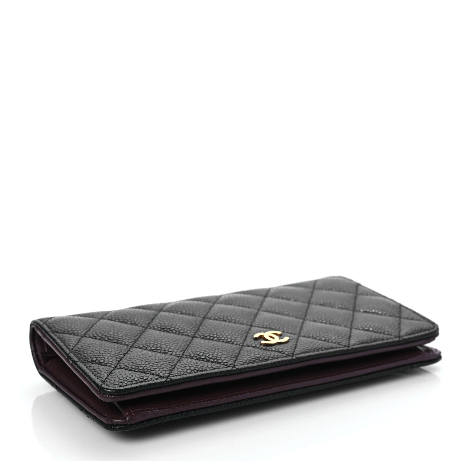 Chanel Caviar Quilted Yen Wallet Black 4 of 9