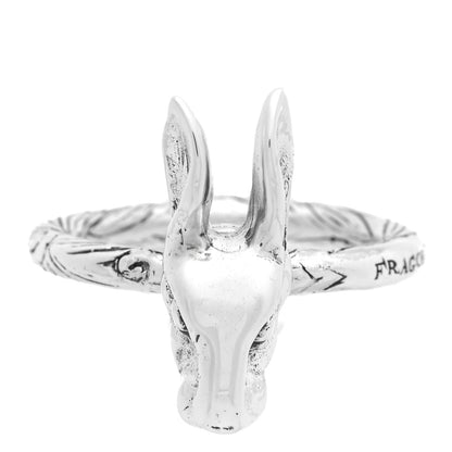 Gucci Sterling Silver Anger Forest Rabbit Head Ring 63 10.5 1 of 6