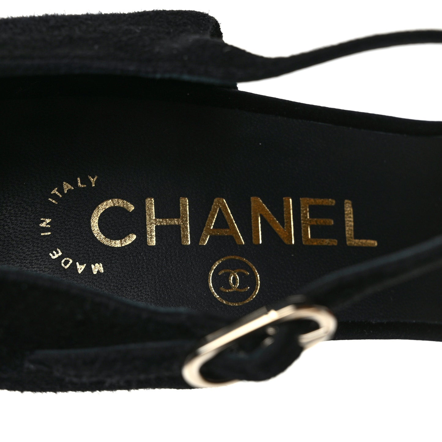 Suede Calfskin CC Sandals 39 Black