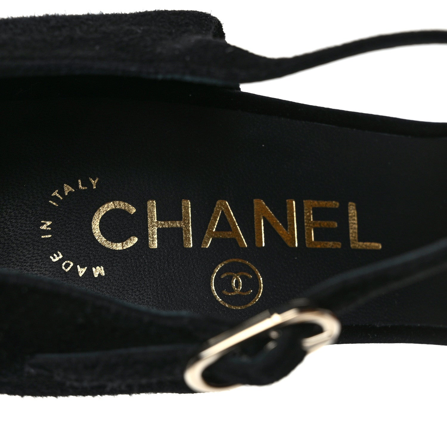 Chanel Suede Calfskin CC Sandals 39 Black 7 of 7