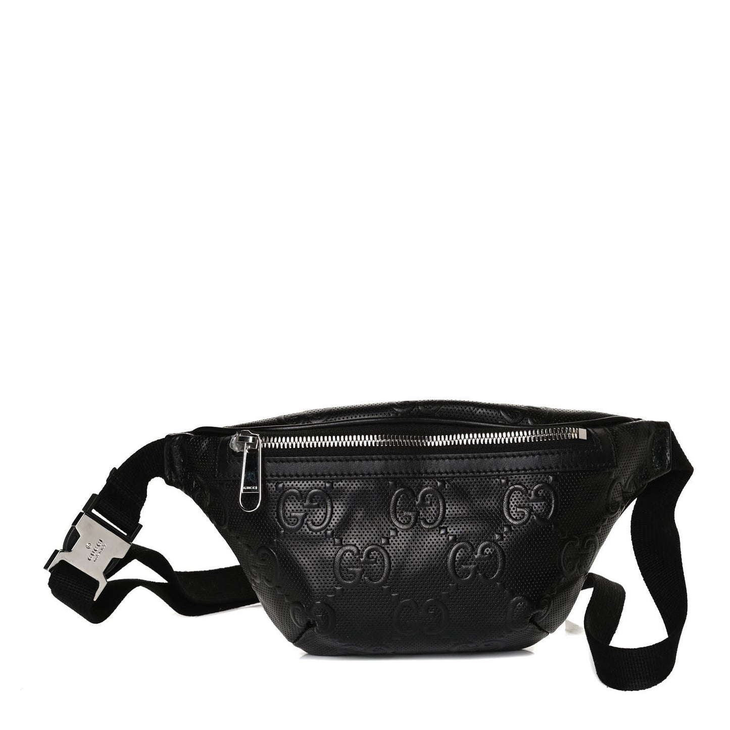Calfskin GG Tennis Embossed Belt Bag Black