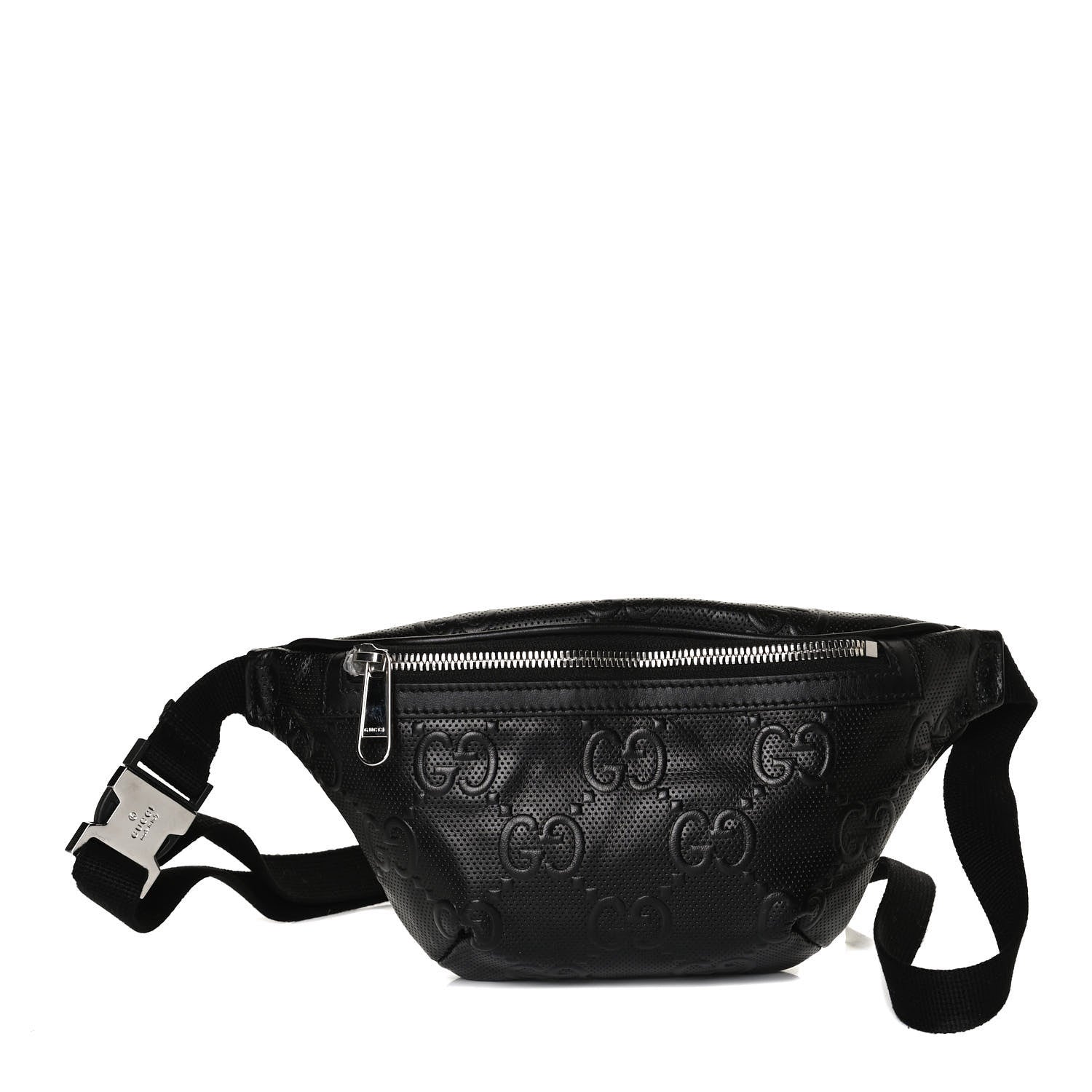 Gucci Calfskin GG Tennis Embossed Belt Bag Black 1 of 13