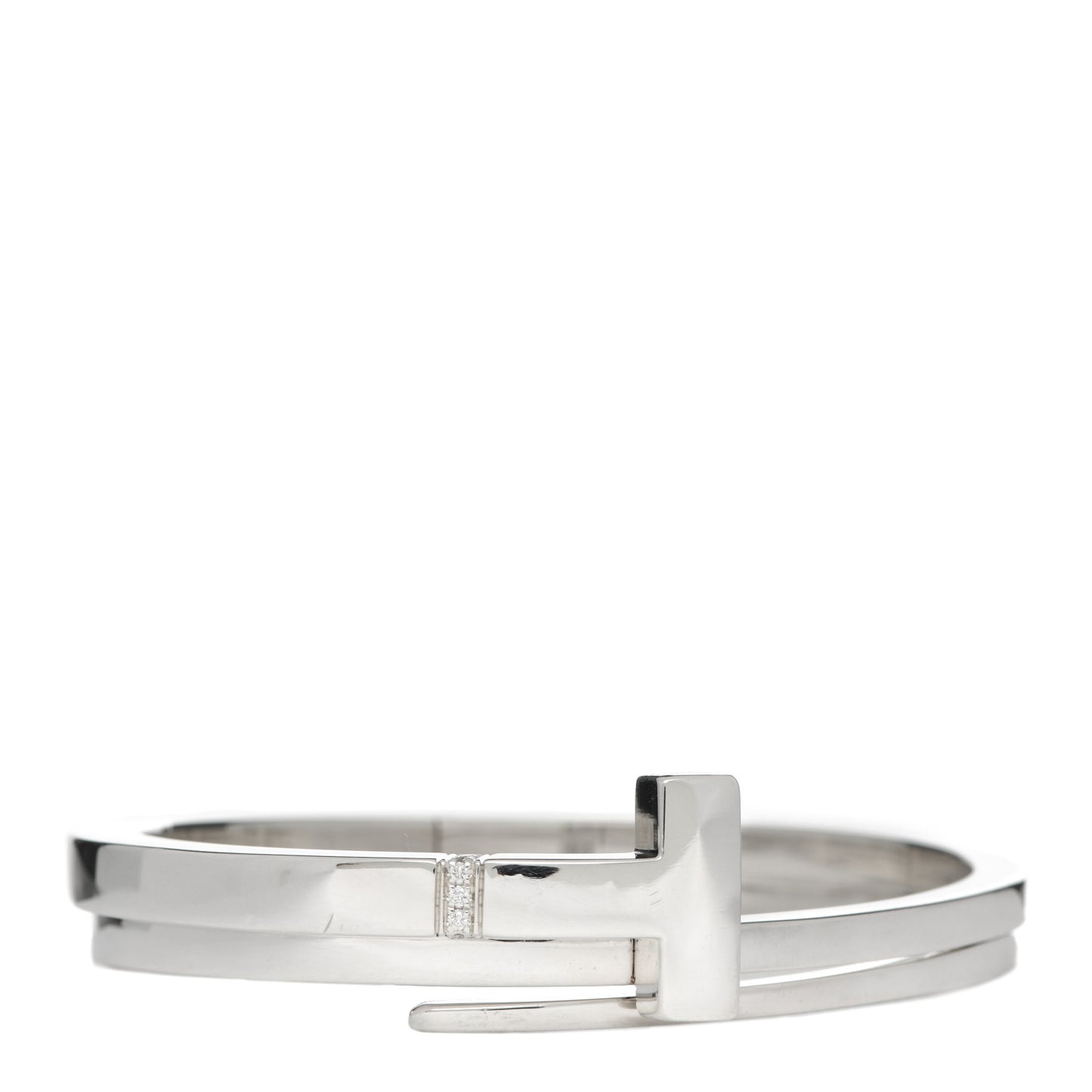 Sterling Silver Diamond T Square Wrap Bracelet