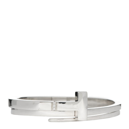Tiffany Sterling Silver Diamond T Square Wrap Bracelet 1 of 4
