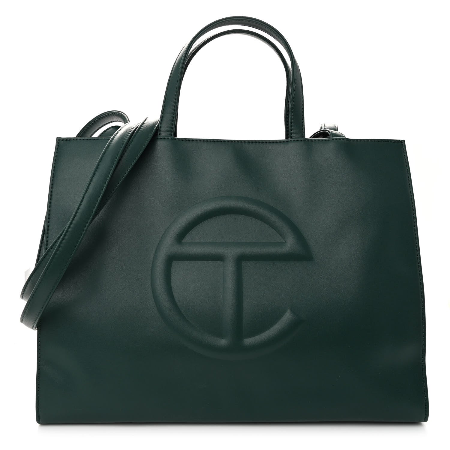 Telfar Vegan Leather Medium Shopping Bag Dark Olive 1 of 10