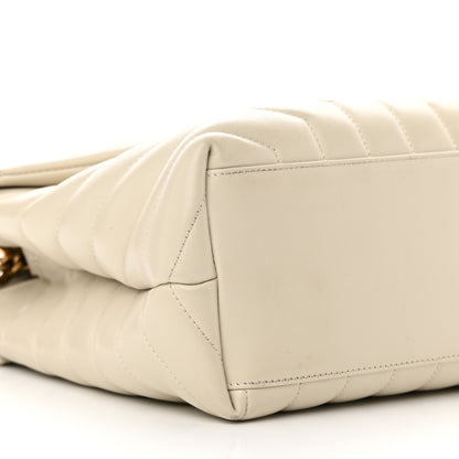 Saint Laurent Calfskin Y Quilted Monogram Medium Loulou Chain Satchel Crema Soft 9 of 13