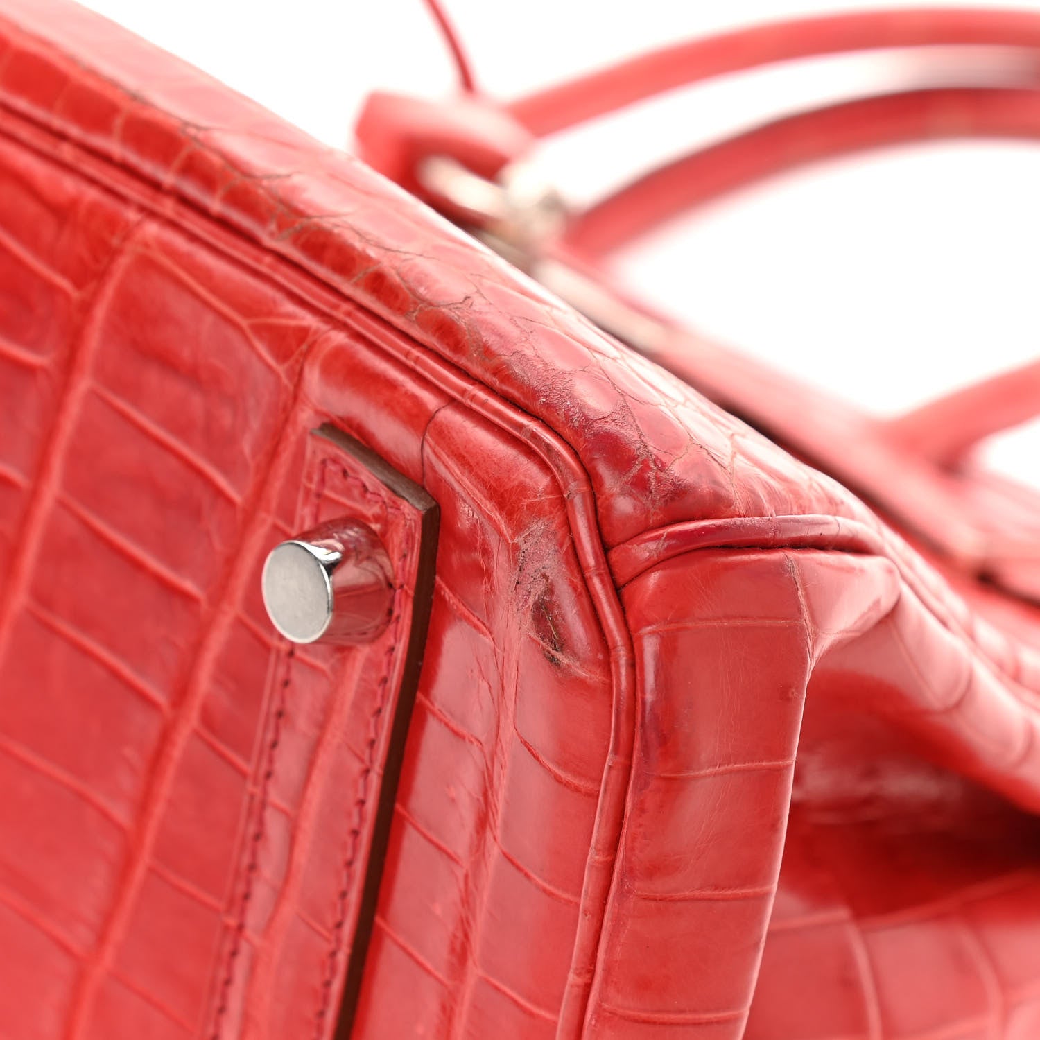 Hermes Shiny Niloticus Crocodile Birkin 30 Sanguine 13 of 14