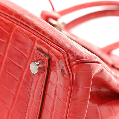 Hermes Shiny Niloticus Crocodile Birkin 30 Sanguine 13 of 14