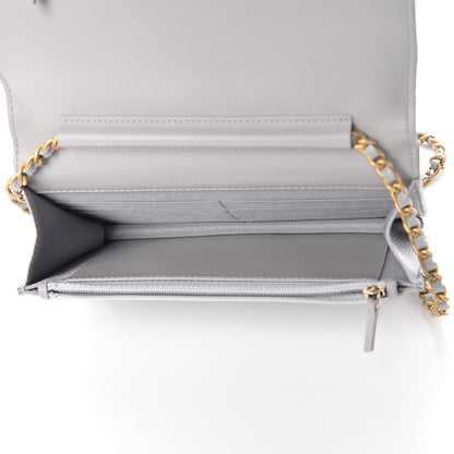Chanel Caviar Quilted Boy Wallet On Chain WOC Grey 5 of 11