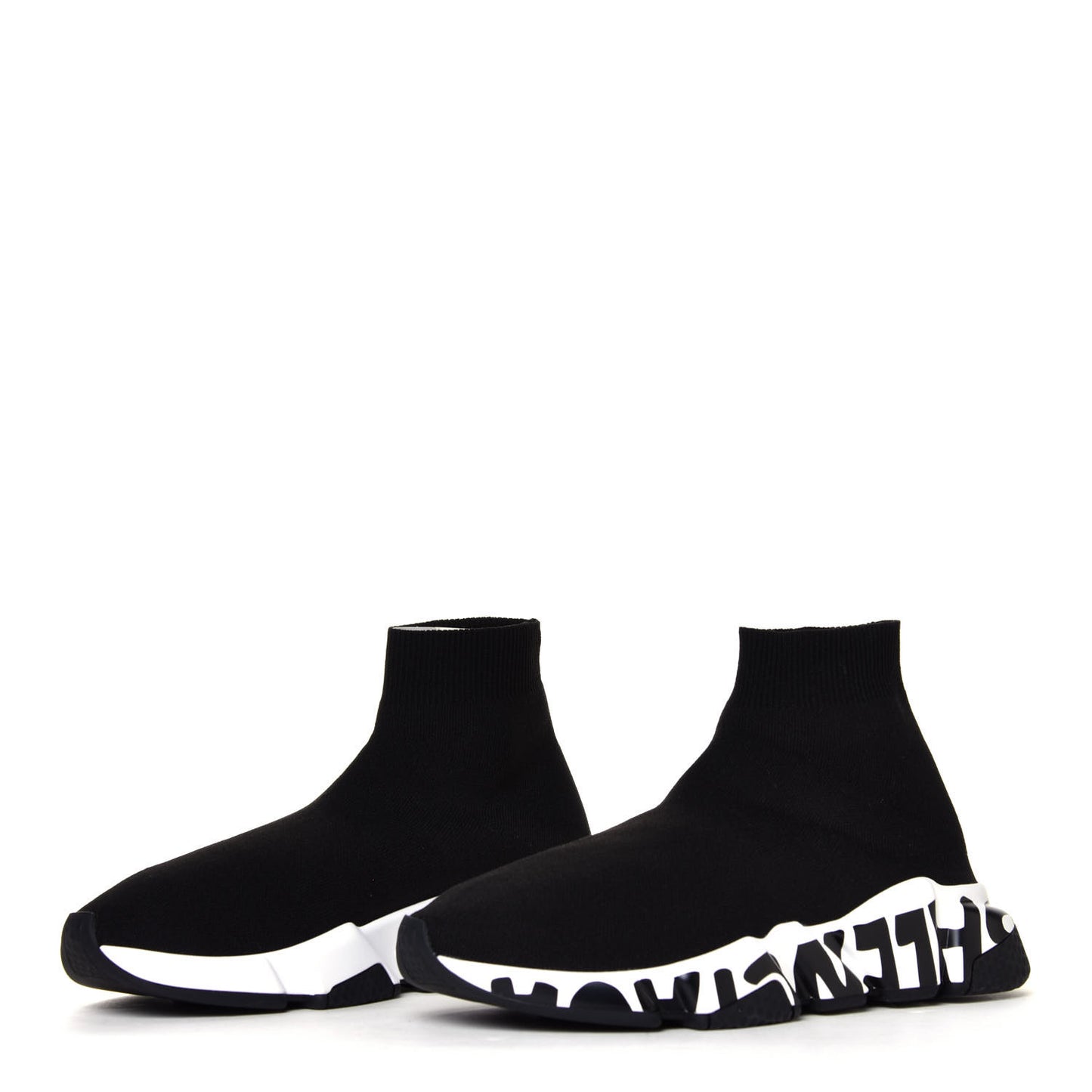 Neoprene Knit Womens Speed Graffiti Sneakers 37 Black White