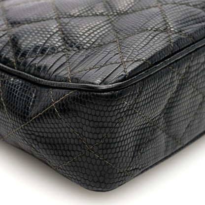 Chanel Lizard Quilted Small Tassel Camera Case Black 9 of 10