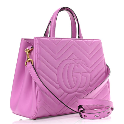 Gucci Calfskin Matelasse Small GG Marmont Tote Candy Mousse 2 of 17