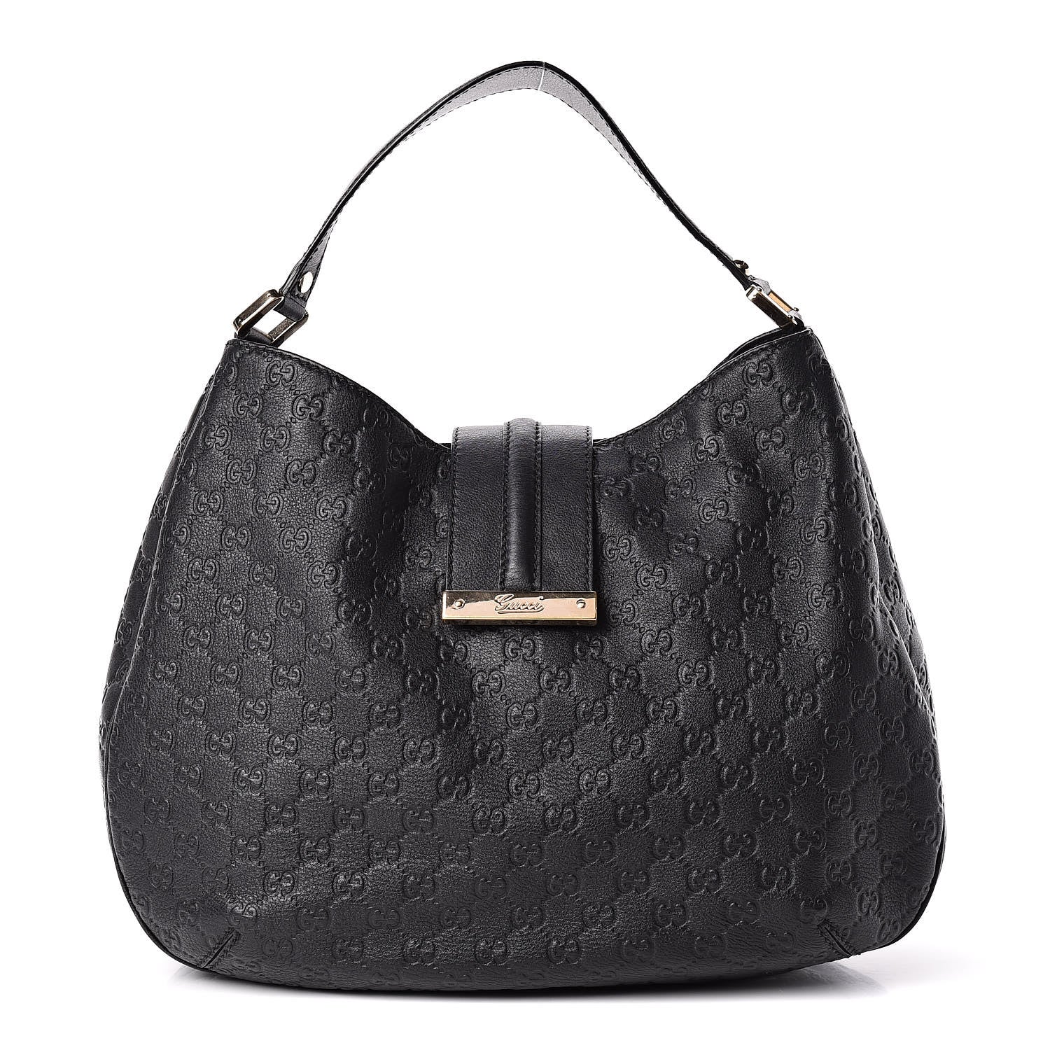 Gucci Guccissima Large New Ladies Web Hobo Black 1 of 20