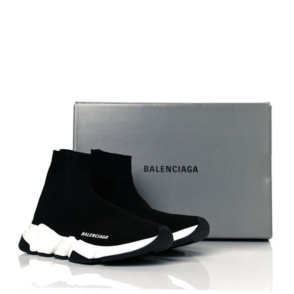 Balenciaga Neoprene Knit Womens Speed Sneakers 38 Black White 16 of 16