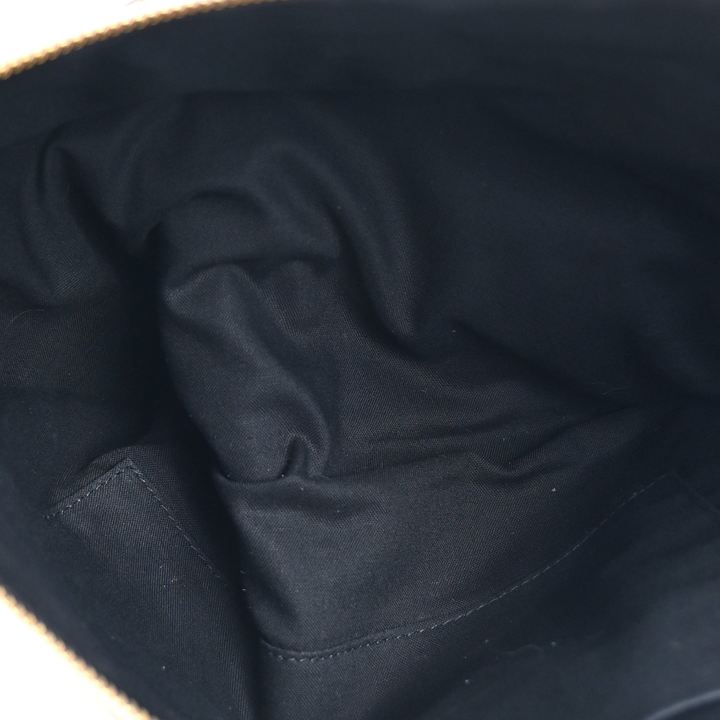 Chevre Gold Metallic Edge Hardware Pouch Rose Des Sables