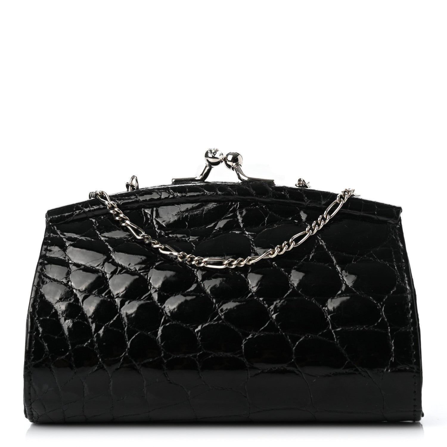 Judith Leiber Crocodile Clutch Black 1 of 7
