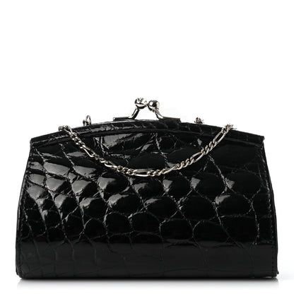 Judith Leiber Crocodile Clutch Black 1 of 7