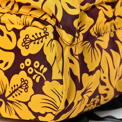 Prada Nylon Hibiscus Print Double Buckle Backpack Zafferano 11 of 12