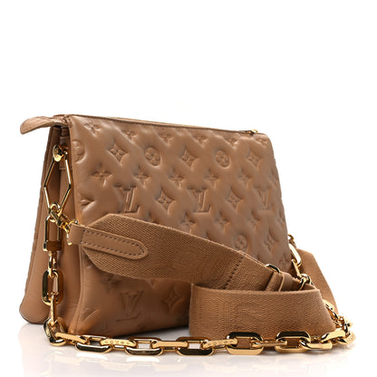 Louis Vuitton Lambskin Embossed Monogram Coussin PM Camel 2 of 6
