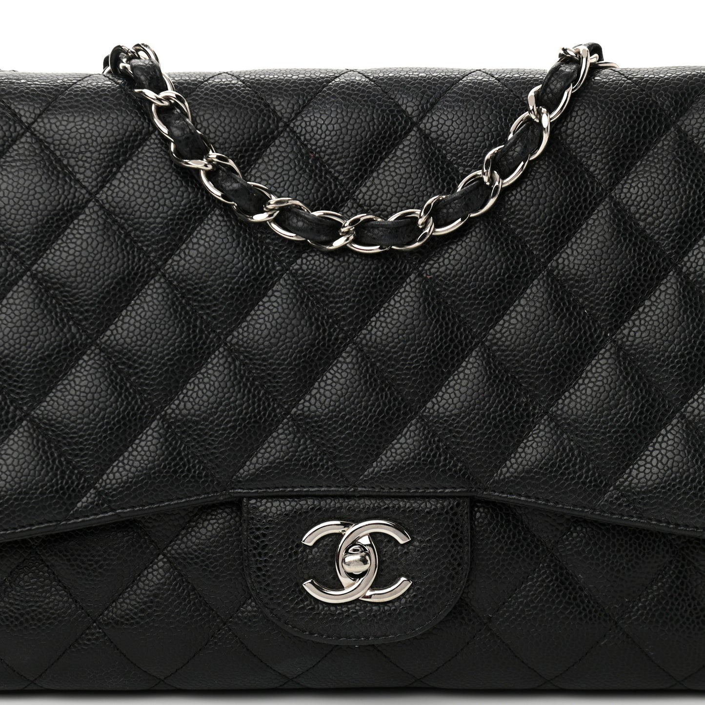 Caviar Quilted Jumbo Single Flap Black