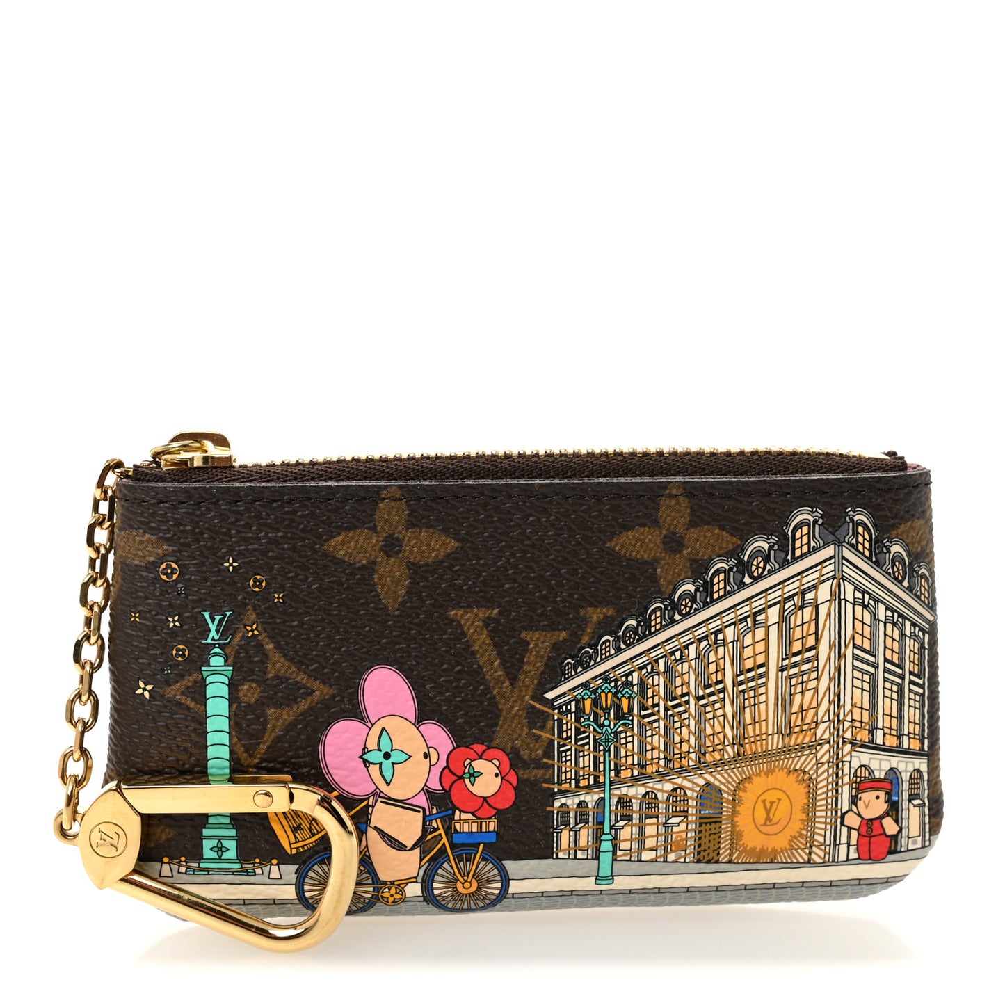 Monogram 2022 Christmas Animation Paris Key Pouch Pink