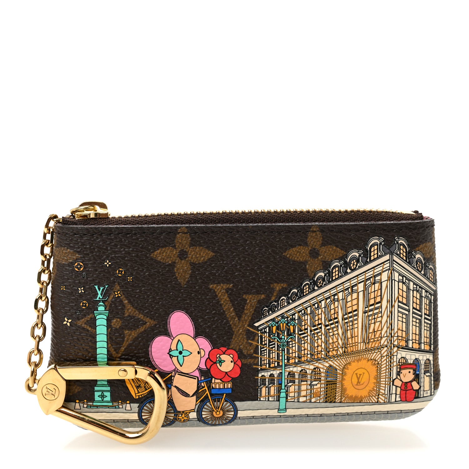 Louis Vuitton Monogram 2022 Christmas Animation Paris Key Pouch Pink 1 of 10