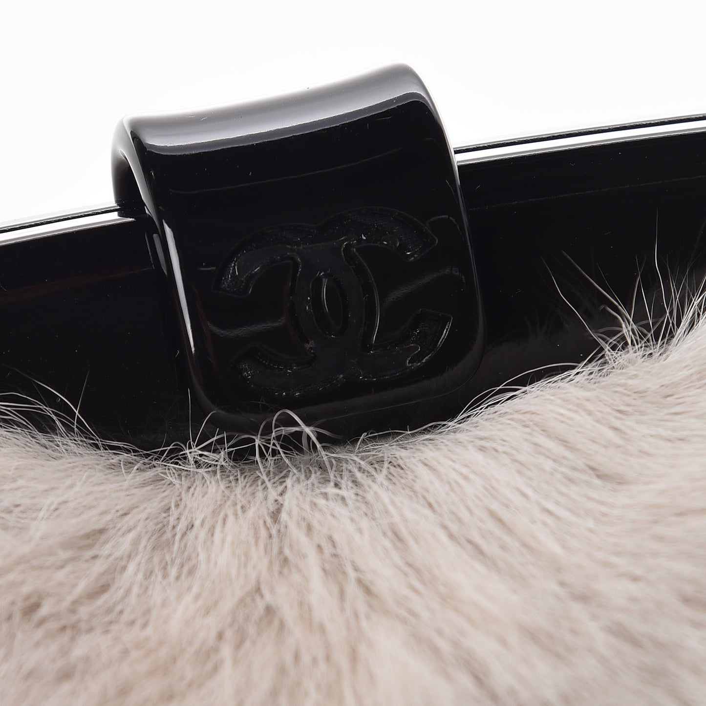 Rabbit Fur N°5 Frame Bag Beige