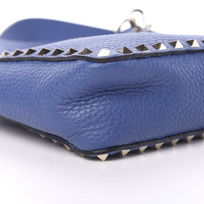 Valentino Garavani Pebbled Calfskin Mini Rockstud Flip-Lock Messenger Bag Blu Delft 7 of 8
