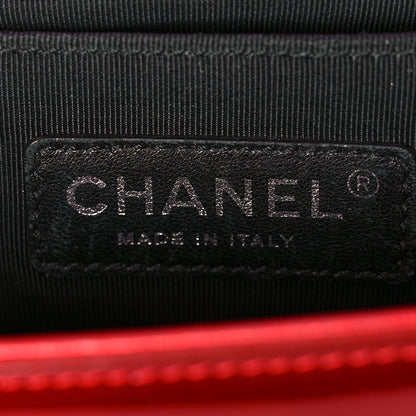 Chanel Metallic Patent Calfskin Quilted Medium Boy Flap Red 5 of 17