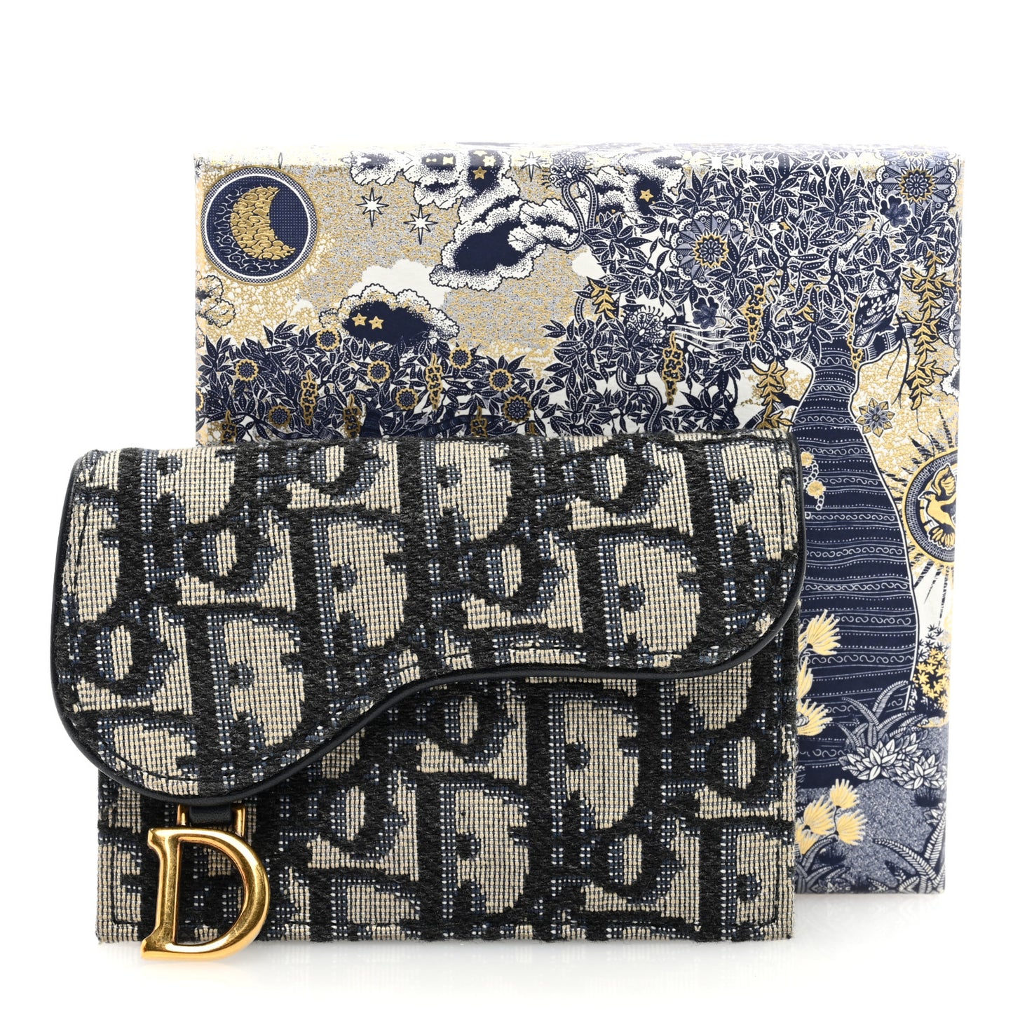 Oblique Saddle Card Holder Blue