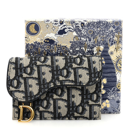 Christian Dior Oblique Saddle Card Holder Blue 7 of 7