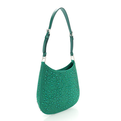 Prada Satin Crystal Cleo Adjustable Strap Shoulder Bag Mango 3 of 10
