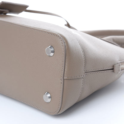 Balenciaga Signature Grained Calfskin Logo S Ville Top Handle Bag Mink Grey White 9 of 10