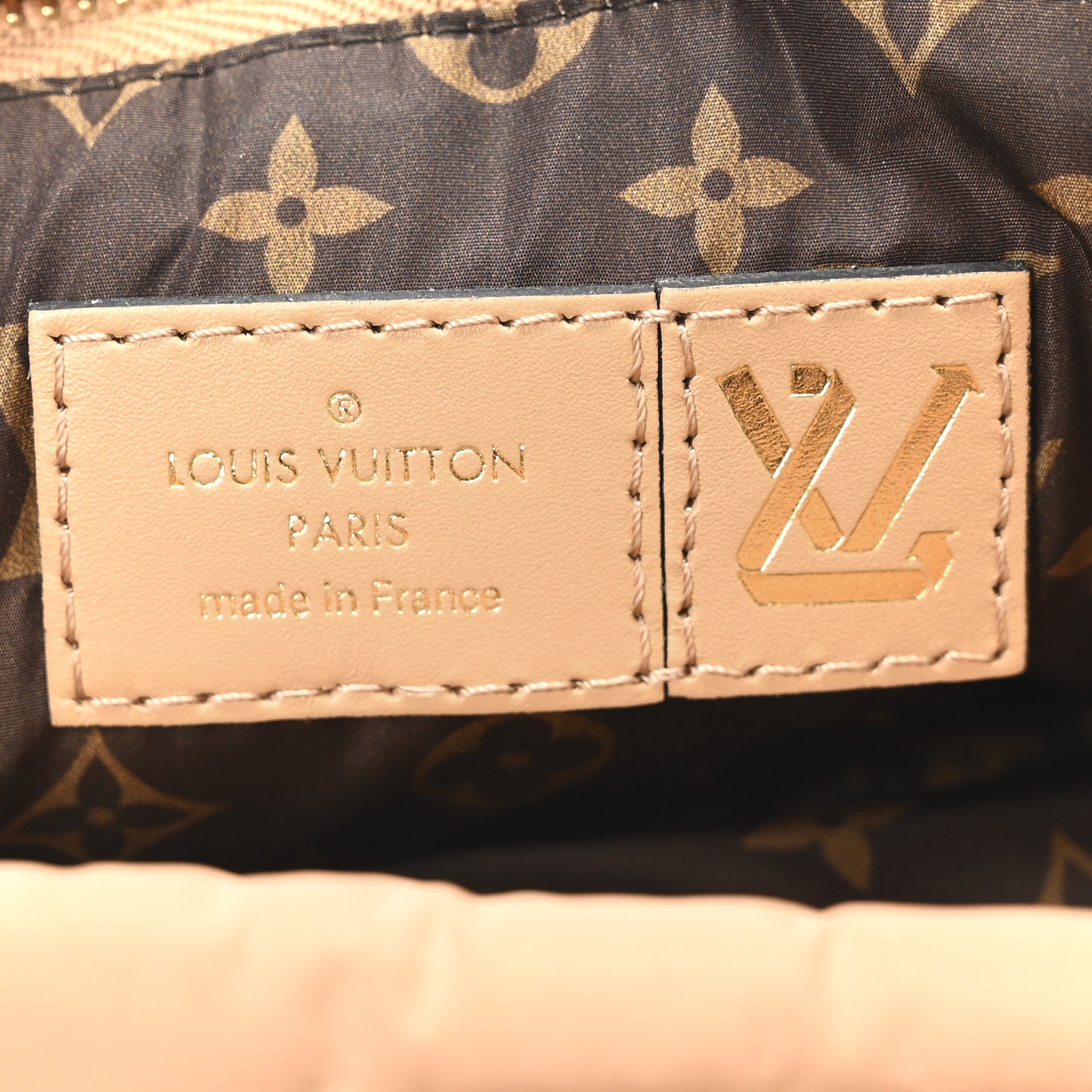 Econyl Monogram Pillow Maxi Multi Pochette Accessories Kaki Beige