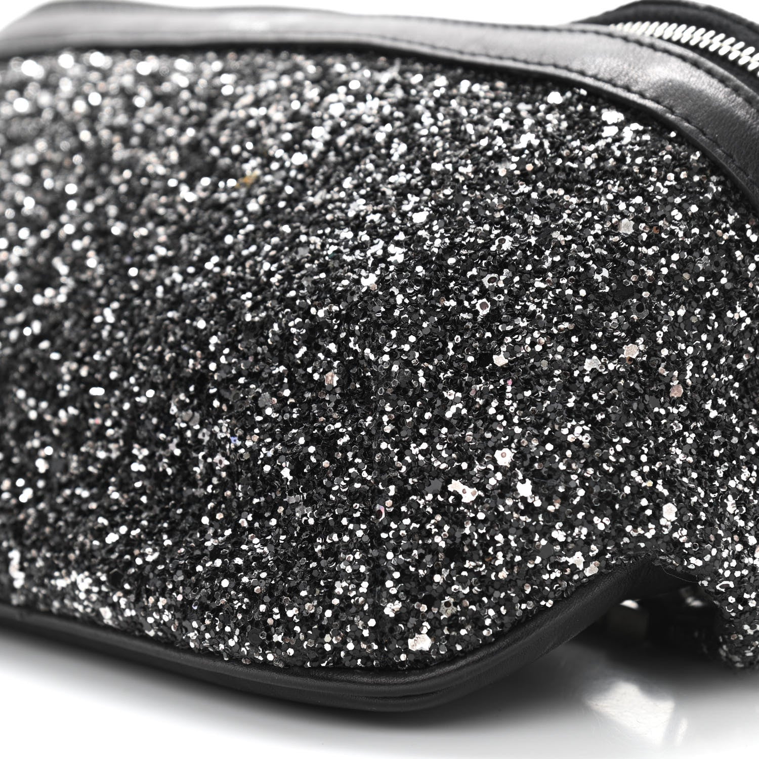 Saint Laurent Lambskin Glitter Belt Bag Metallic Black 10 of 11