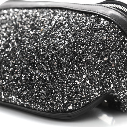 Saint Laurent Lambskin Glitter Belt Bag Metallic Black 10 of 11