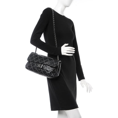 Chanel Glazed Goatskin Double Stitch Flap Black 3 of 8