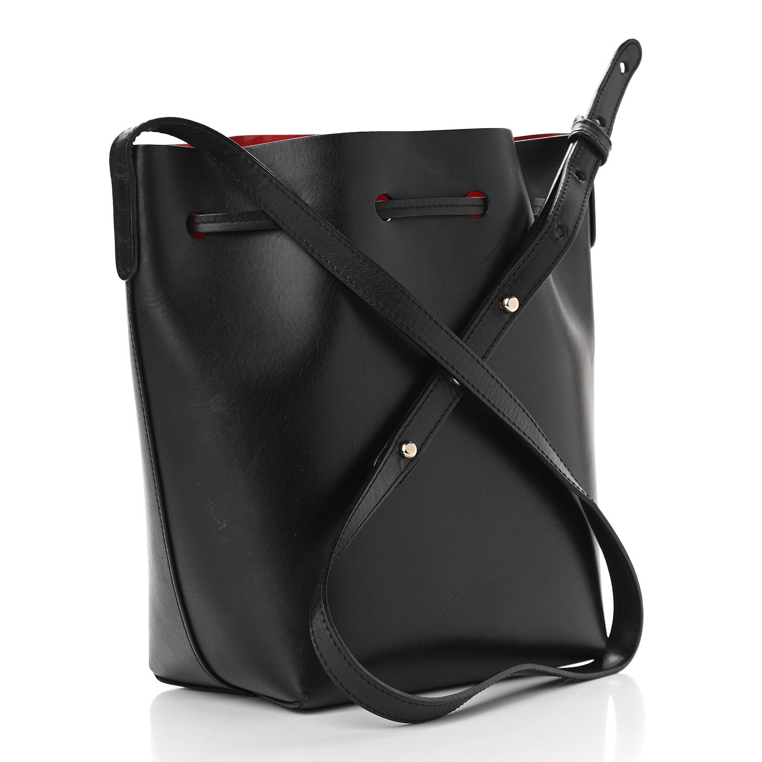 Mansur Gavriel Vegetable Tanned Calfskin Bucket Bag Black Flamma 3 of 10