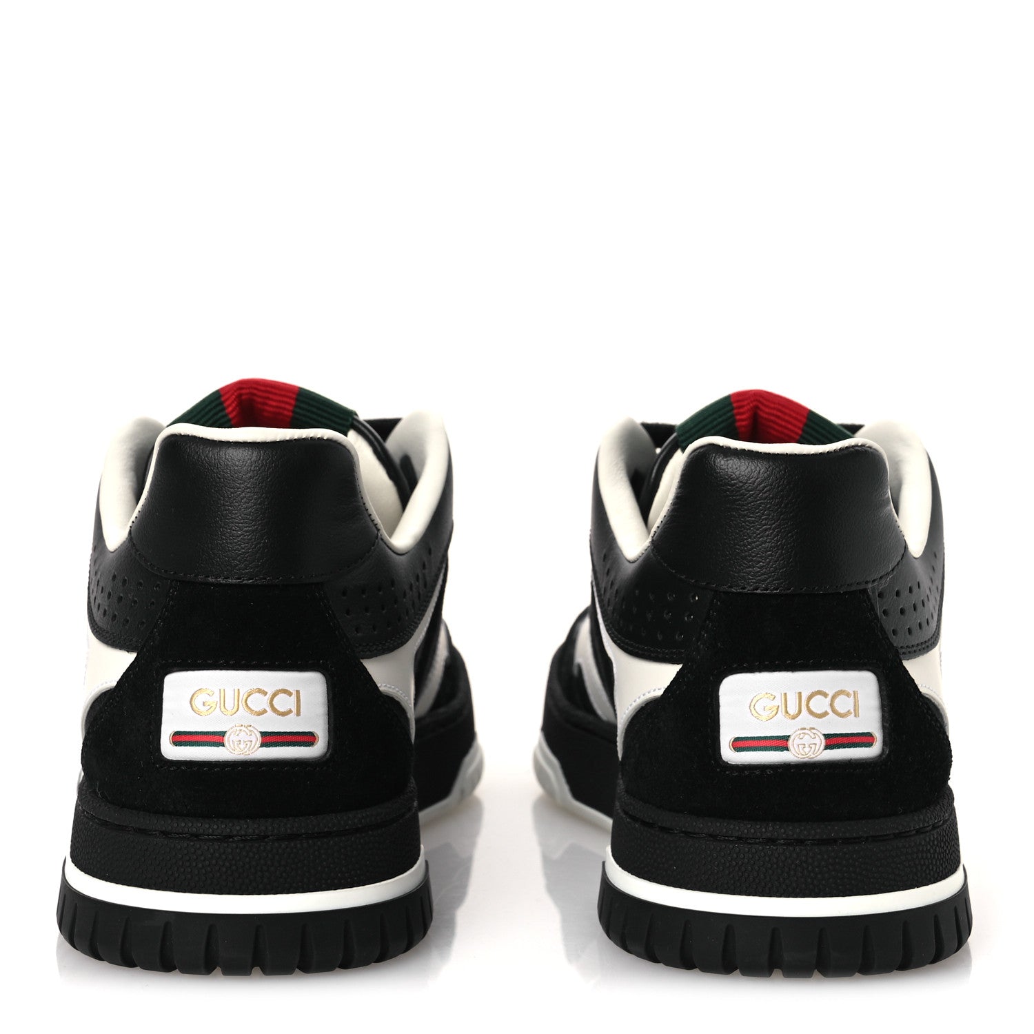 Gucci Calfskin Suede GG Monogram Re-Web Womens Sneakers 38 White Black 6 of 11