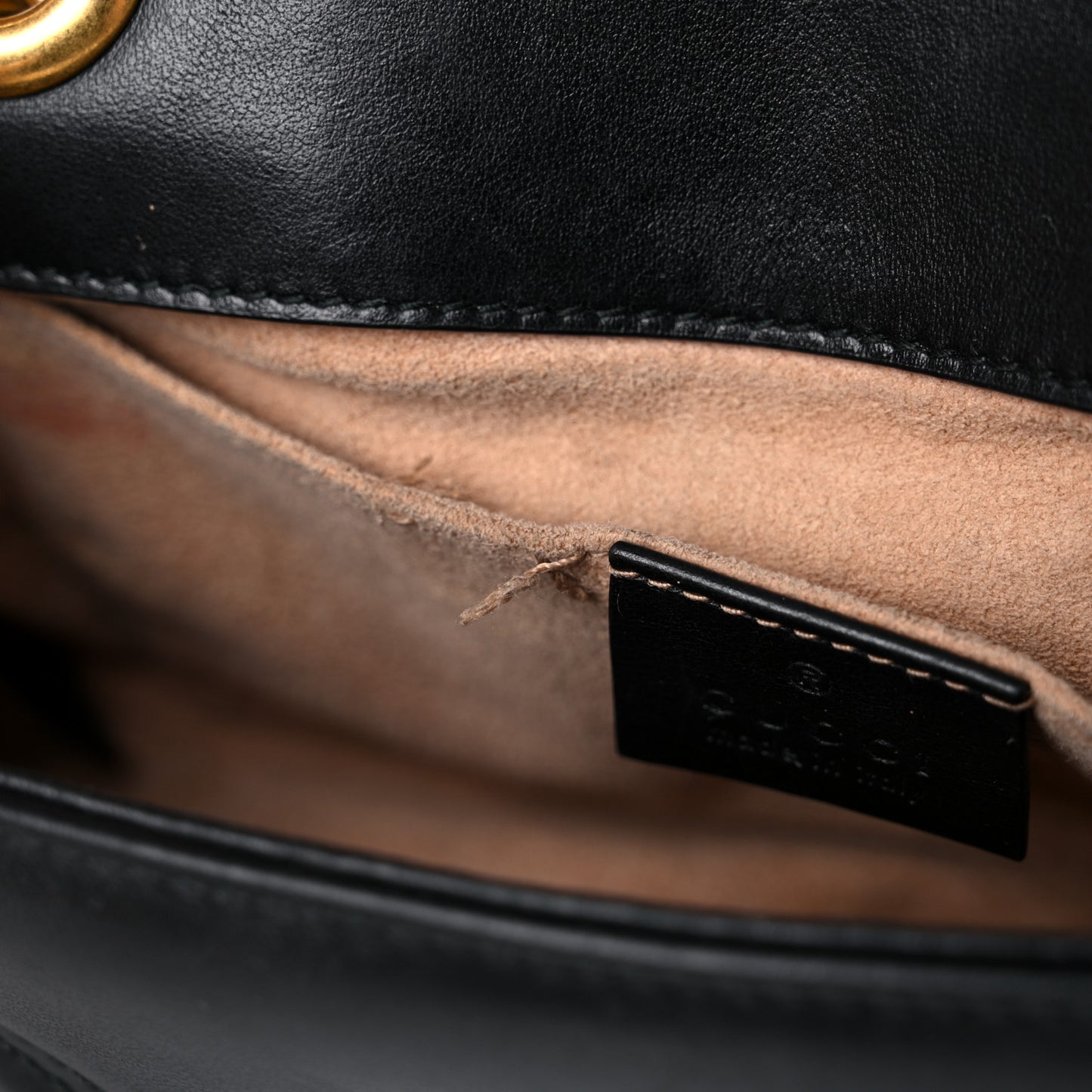 Calfskin Matelasse Mini GG Marmont Shoulder Bag Black